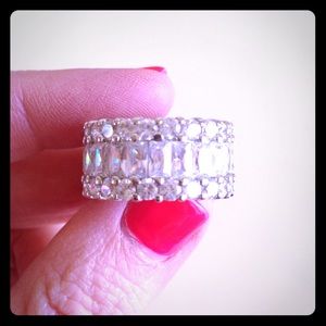 Charles Winston silver and CZ band ring Size 8