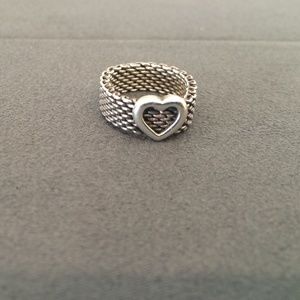 Authentic vintage Tiffany& CO mesh heart ring