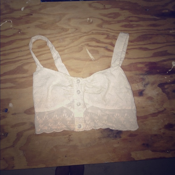 Floral white crop top - Picture 1 of 1