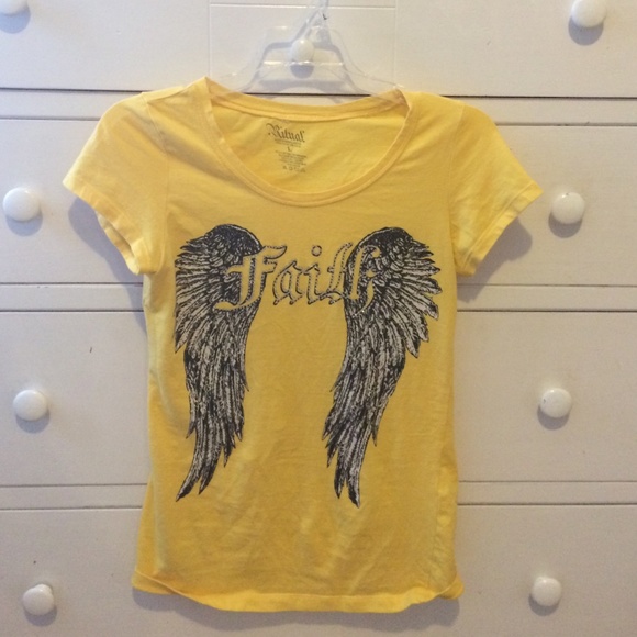 Yellow FAITH w/ wings t-shirt