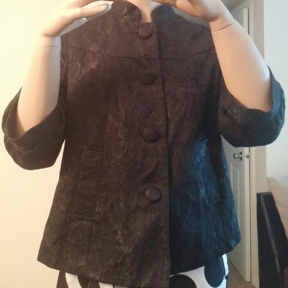 **FINAL**  Metallic Black Short Fashion Jacket