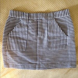 Madewell Navy & Cream Striped Skirt