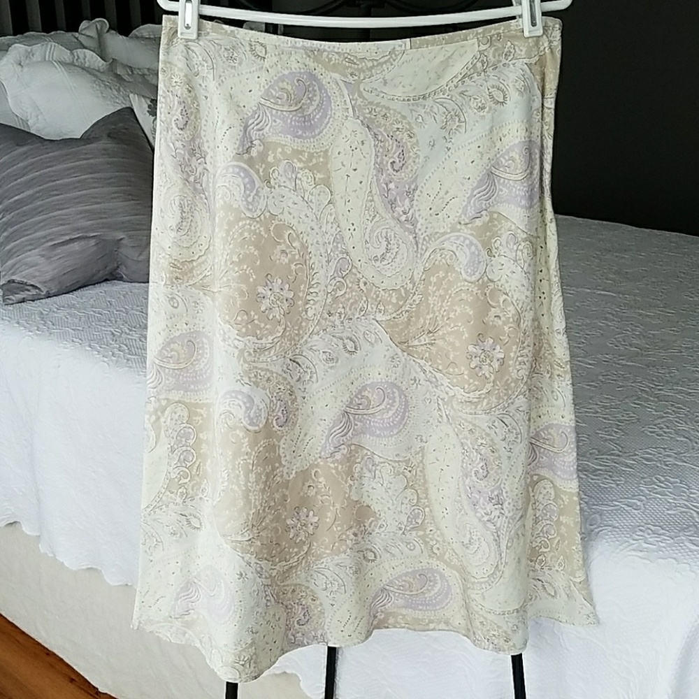 Nine & Company Linen Paisley Skirt