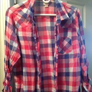 plaid button down long sleeve