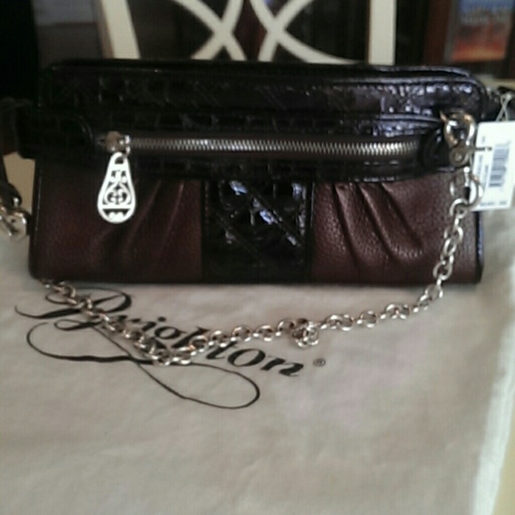 Brighton Delilah leather clutch with chain - Picture 2 of 9