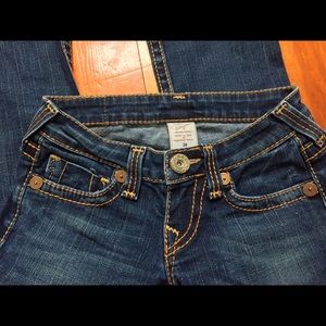 True religion low rise bootcut jeans medium wash