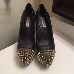 Steve Madden Gold spiked platform heels