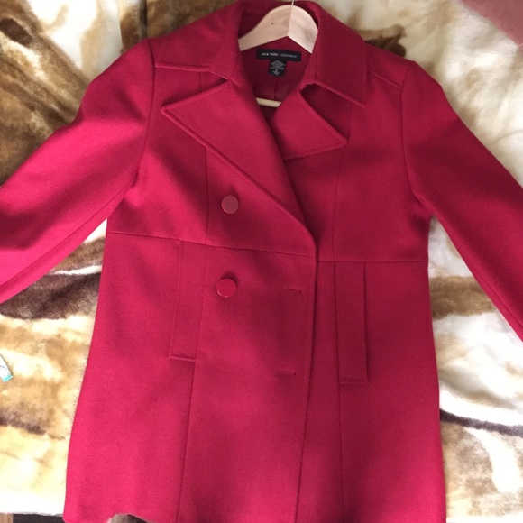 Red peacoat coat