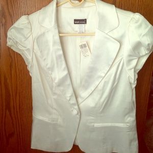 White satin blazer