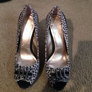 BCBG peep toe pumps