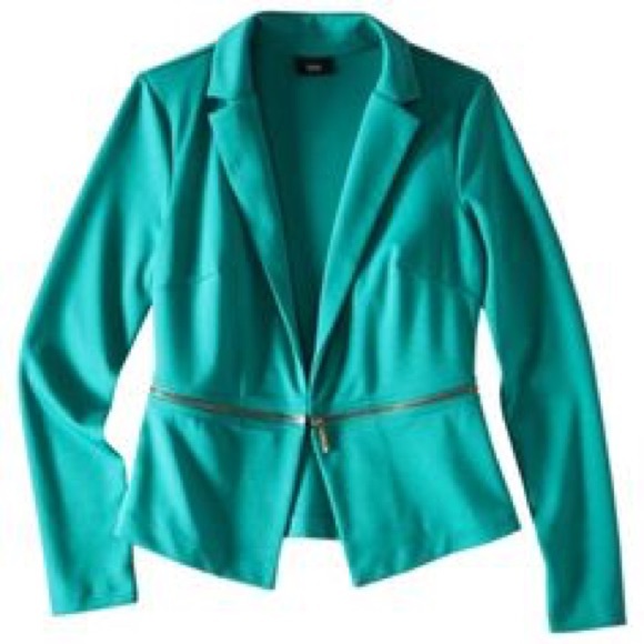 Mossimo Zipper Ponte Jacket in Turquoise