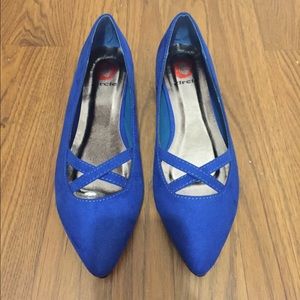 Blue Pointy Flats