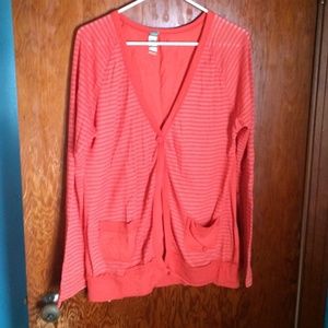 Free People Orange Cardigan Size Large