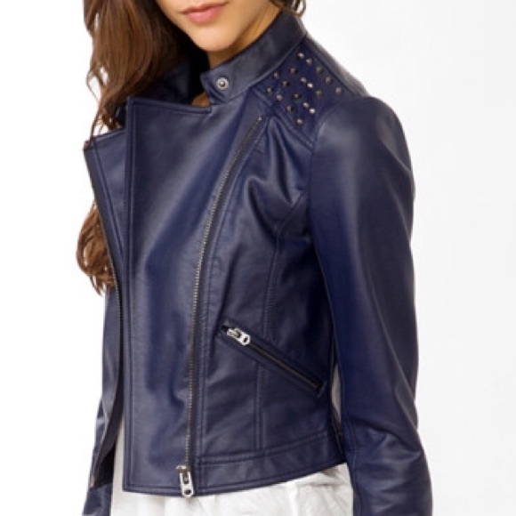 Studded faux leather jacket