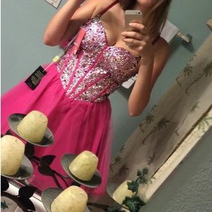 Pink Strapless Dress