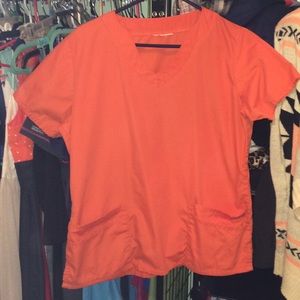Buttersoft burnt orange scrub top