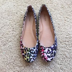 Nine West rainbow leopard flats