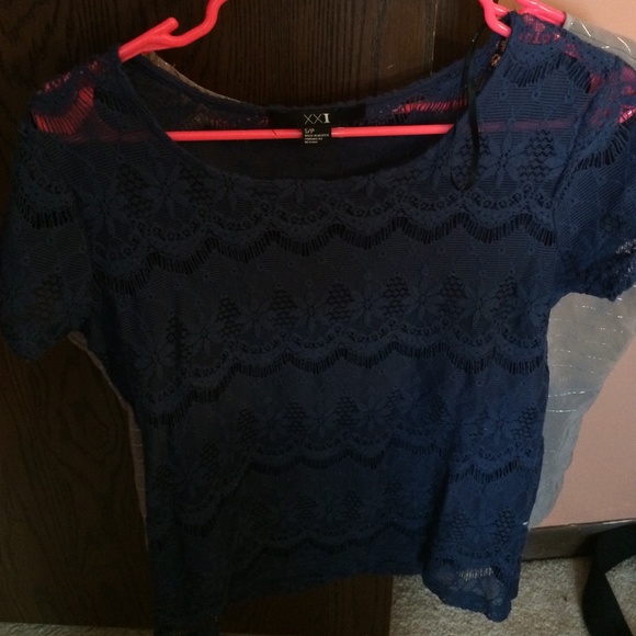 Lace navy blue top