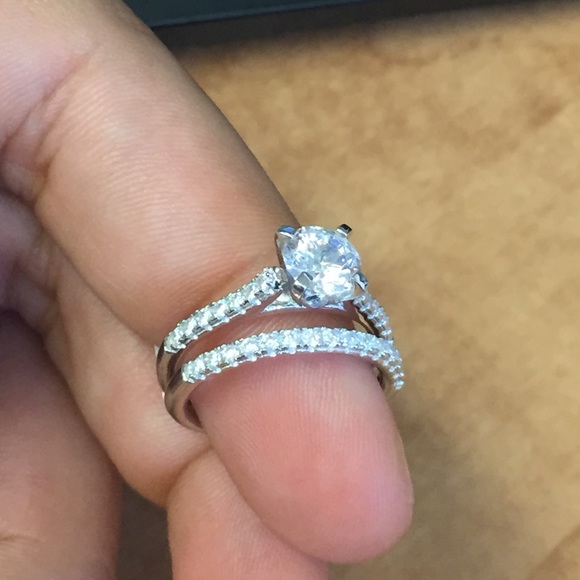 Sterling Silver Rhodium Plated CZ Ring