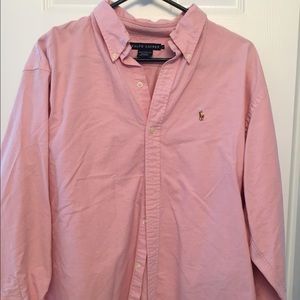 Pink button up shirt