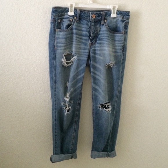 Ripped boyfriend jeans