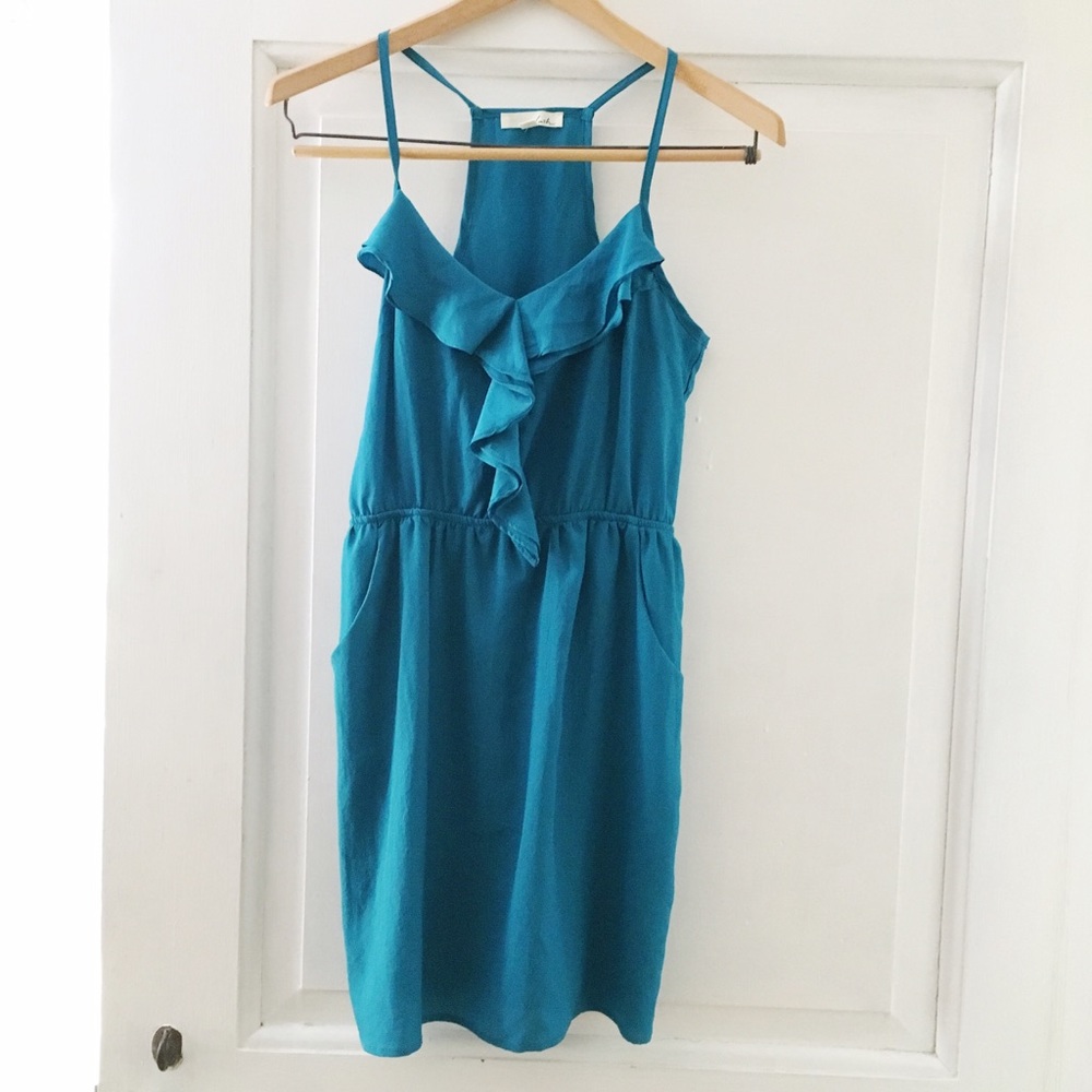 Lush turquoise ruffle dress