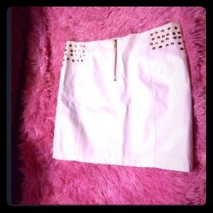 Bebe leather bondage skirt