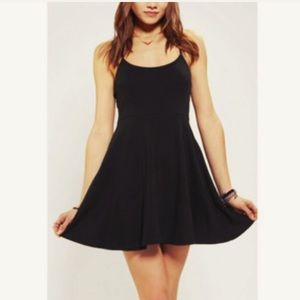 Black Cotton Cross Back Dress