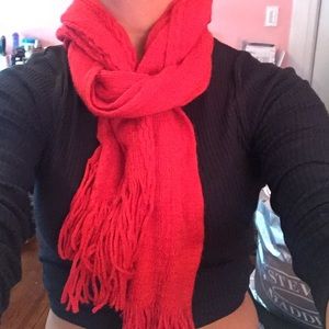 New York and company red scarf & gloves! Soft!