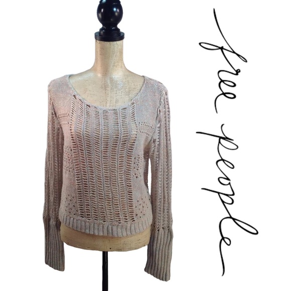 Free People Loose Knit Long Sleeve Sweater