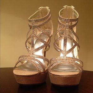 Gold bedazzled heels