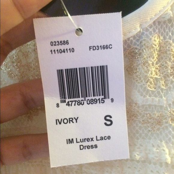 I'AM Ivory Lurex Lace Dresse - Picture 3 of 3