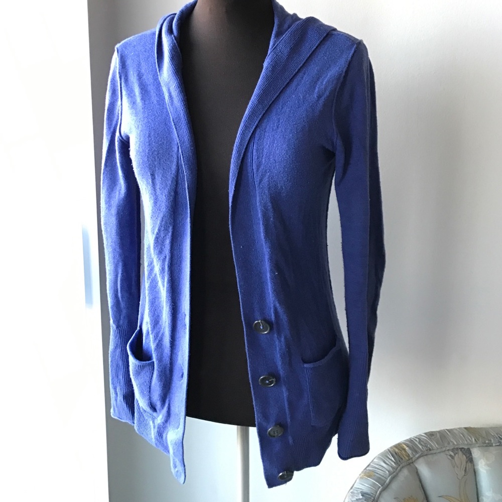 ❤️ American Eagle Blue Hoodie Cardigan Sweater M