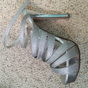 Silver sparkle heels!