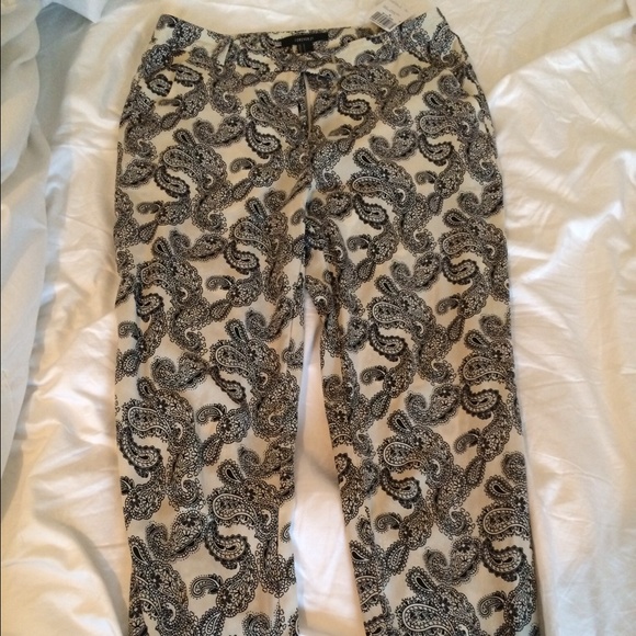 Black & Cream Paisley Pants