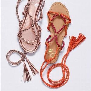 Victoria Secret Braided Ankle Wrap Sandal