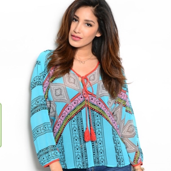 Hot & Delicious Tops - SALE!! bohemian turquoise blue top