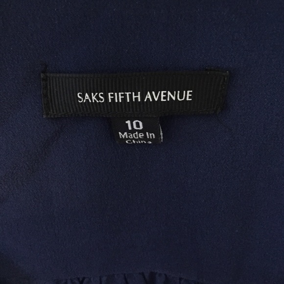 SOLD in bundle. Navy Saks silk blouse - Picture 2 of 4