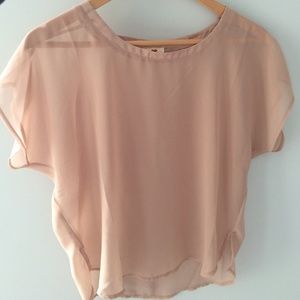 BUNDLE! Tan/Blush sheer top and bikini bottoms