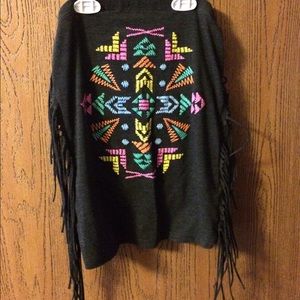 Strapless tribal print top