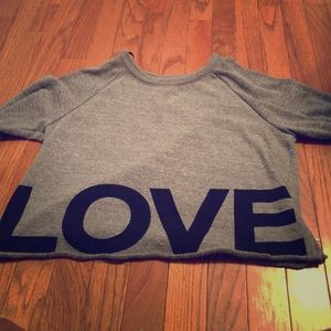 Cropped long sleeve sweater