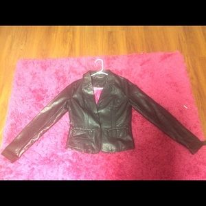BLACK FAUX LEATHER JACKET