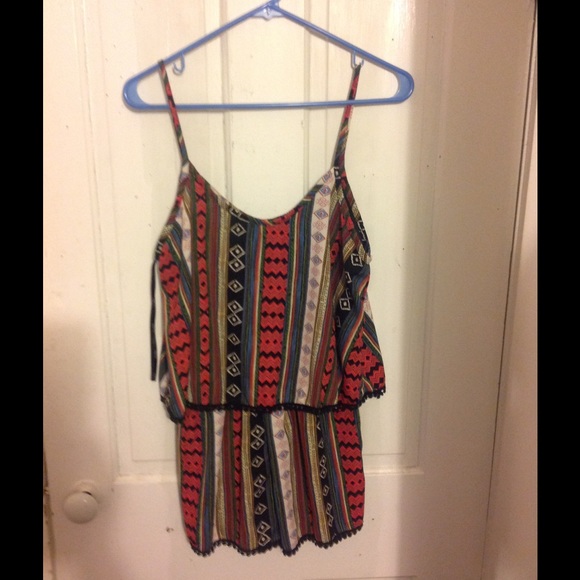 Papaya tribal print romper