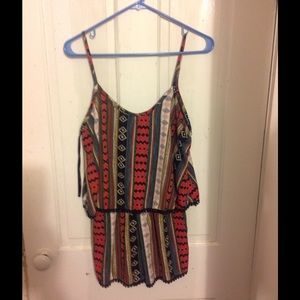 Papaya tribal print romper