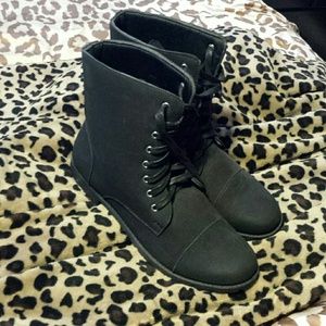 Black combat boots