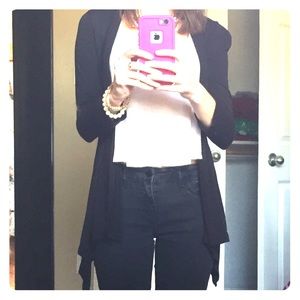 Charlotte Russe black flowy cardigan