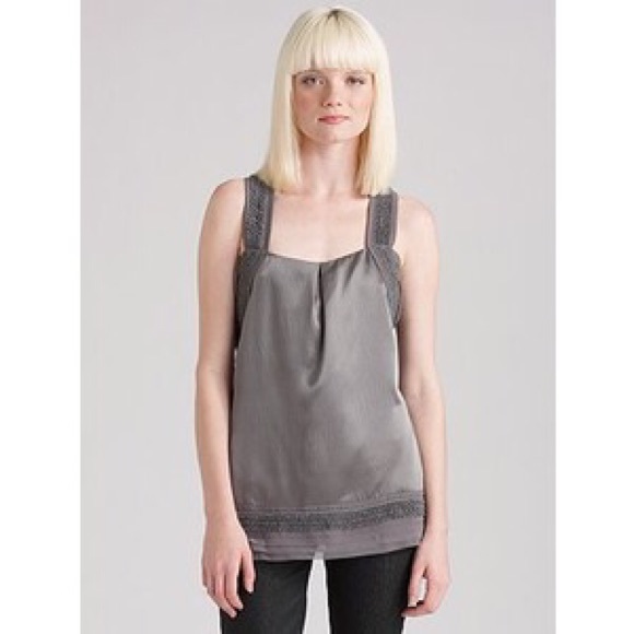 Juicy Couture Raw-Edge Silk Chiffon Tank - Size 2