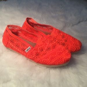 Neon Orange Crochet Toms