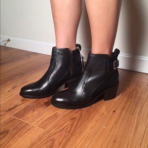 Leather Black & Suede Bootie
