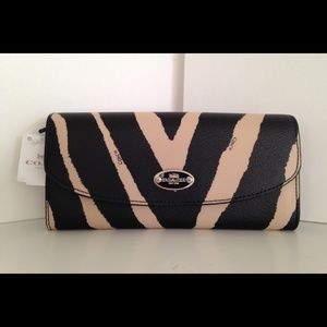Coach Zebra Print Coated Canvas Clutch Envelope